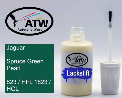 Jaguar, Spruce Green Pearl, 823 / HFL 1823 / HGL: 20ml Lackstift, von ATW Autoteile West.
